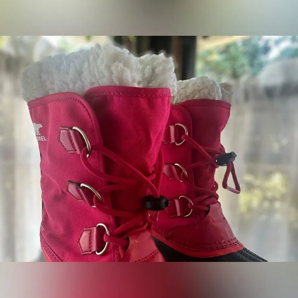 Sorel Yoot Pac Waterproof Nylon Winter Snow Boots Bright Rose Size 4